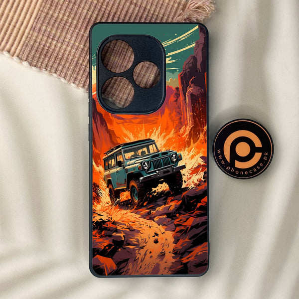 Realme GT 6 - Jeep Offroad - Premium Metal Printed soft Bumper shock Proof Case
