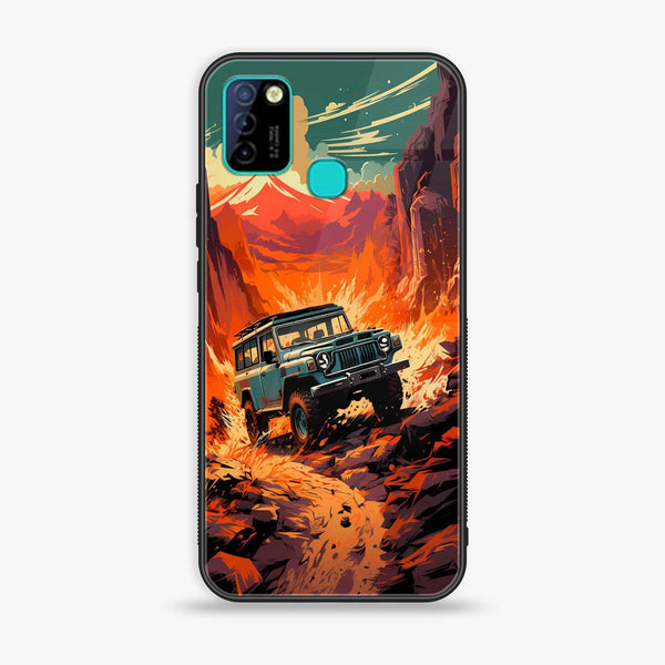 Infinix Smart 5 - Jeep Offroad - Premium Printed Glass soft Bumper Shock Proof Case