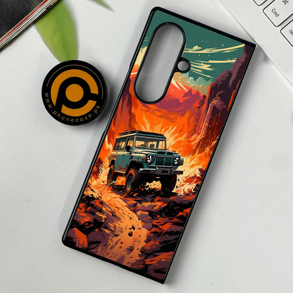Samsung Galaxy Z Fold 7 - Jeep Offroad -  Premium Metal Printed soft Bumper shock Proof Case