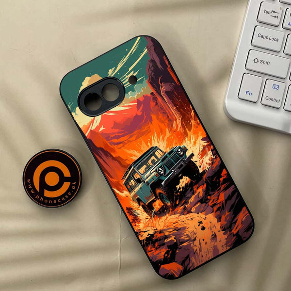 Google Pixel 9a - Jeep Offroad - Premium Metal Printed soft Bumper Shock Proof Case