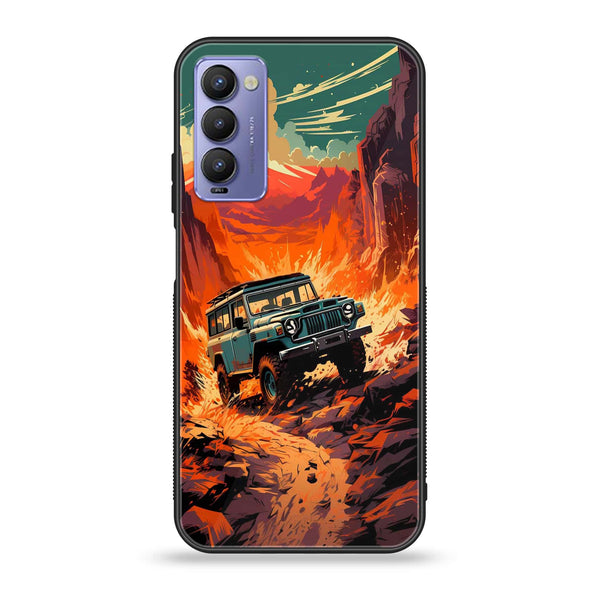 Tecno Camon 18T - Jeep Offroad - Premium Printed Glass soft Bumper Shock Proof Case