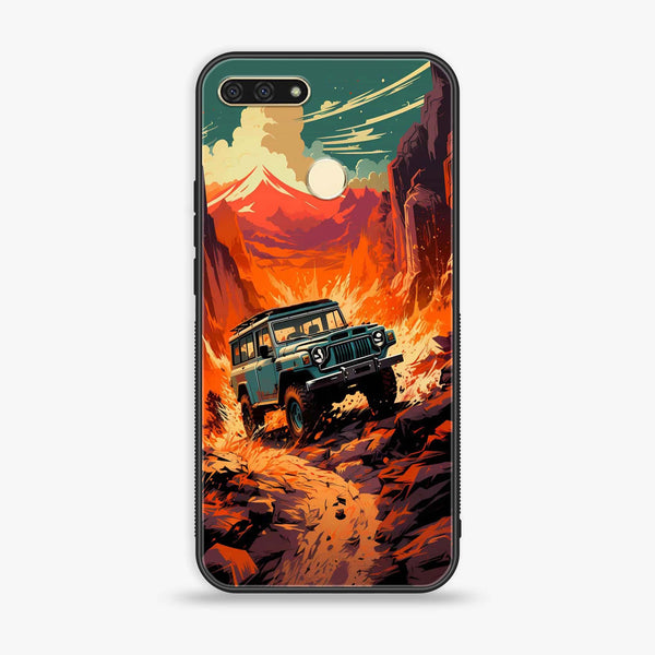 Honor 7A - Jeep Offroad - Premium Printed Glass soft Bumper Shock Proof Case