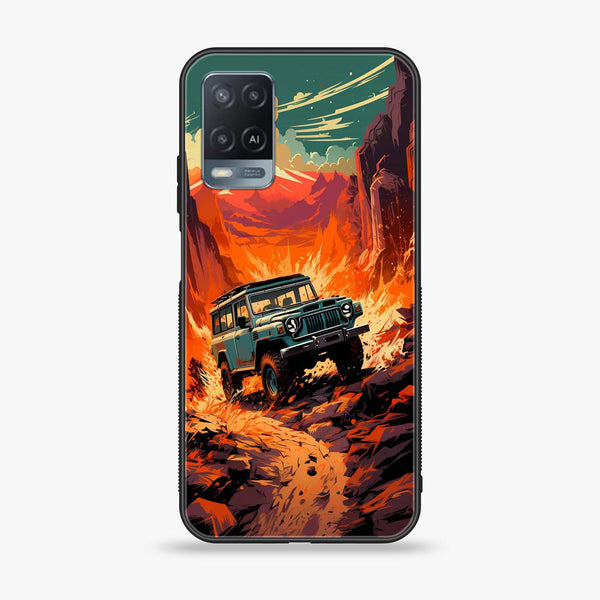 OPPO A54 - Jeep Offroad - Premium Printed Glass soft Bumper Shock Proof Case