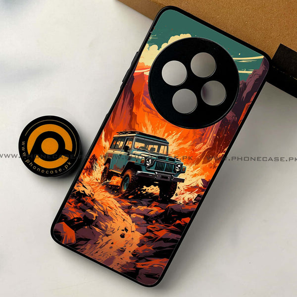 Oppo Reno 12F 4G - Jeep Offroad - Premium Printed Glass soft Bumper shock Proof Case