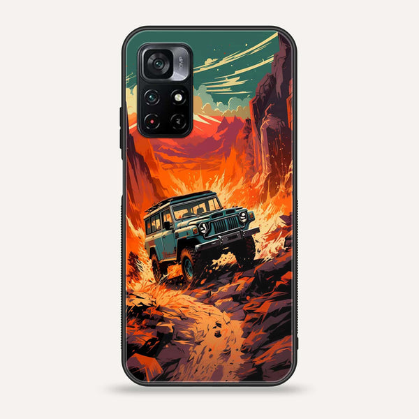 Xiaomi Poco M4 Pro 5G - Jeep Offroad -  Premium Printed Metal soft Bumper shock Proof Case