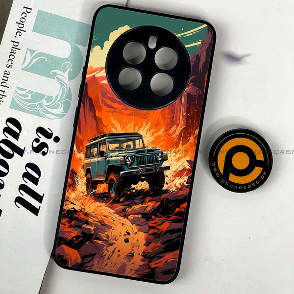 Realme 12 - Jeep Offroad - Premium Printed Glass soft Bumper Shock Proof Case