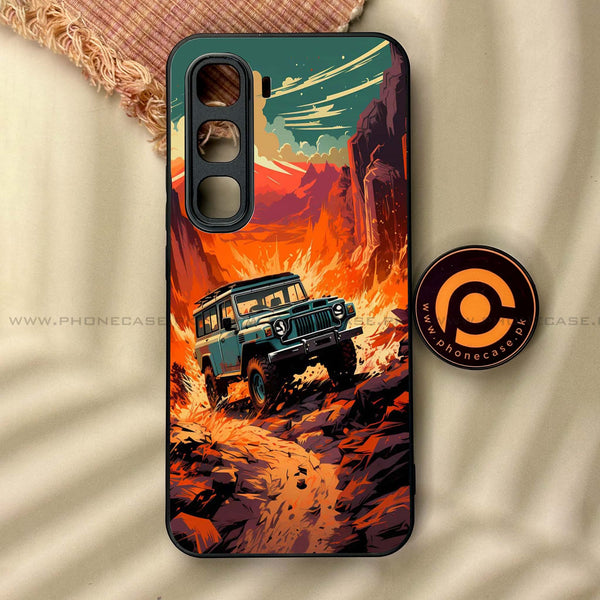 Infinix Hot 60 Pro Plus - Jeep Offroad - Premium Metal Printed soft Bumper shock Proof Case