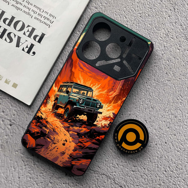 Tecno Pova 6 Neo - Jeep Offroad - Premium Metal  Printed soft Bumper shock Proof Case