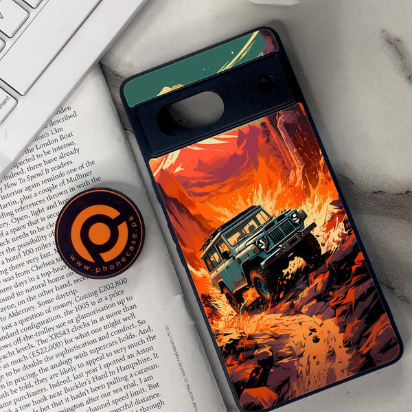 Google Pixel 7 - Jeep Offroad - Premium Metal Printed soft Bumper Shock Proof Case