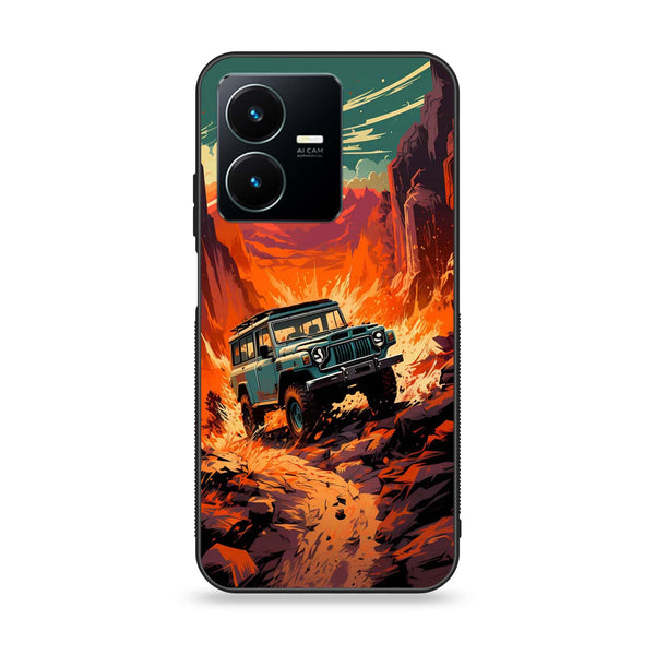 Vivo Y22 - Jeep Offroad - Premium Printed Glass soft Bumper Shock Proof Case CS-41433