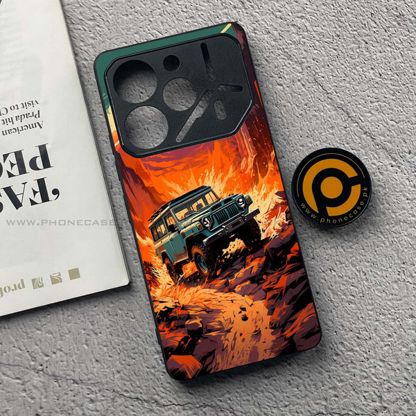 Tecno Pova 6 Pro - Jeep Offroad - Premium Printed Glass soft Bumper Shock Proof Case