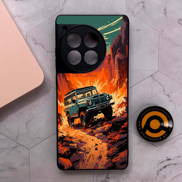 OnePlus 12R - Jeep Offroad - Premium Metal Printed soft Bumper shock Proof Case