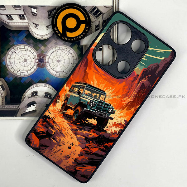Redmi Note 13 Pro 4G - Jeep Offroad - Premium Metal Printed soft Bumper shock Proof Case