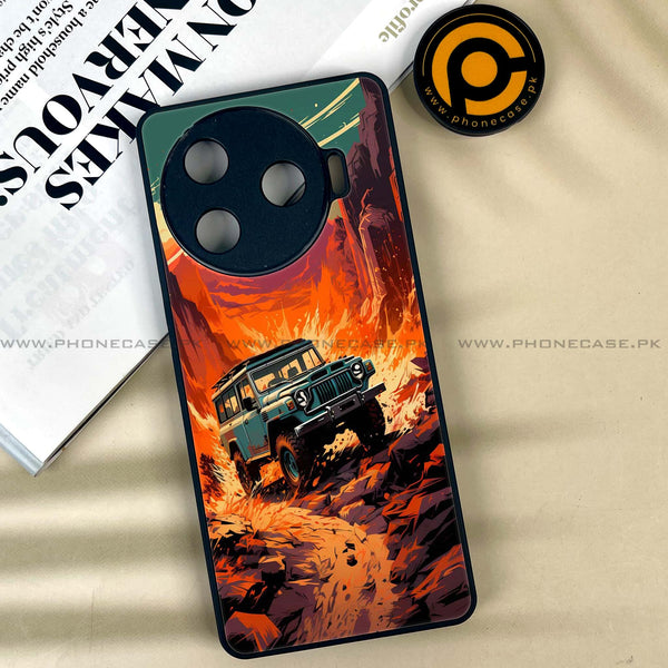 Tecno Camon 30 Pro 5G - Jeep Offroad -  Premium Printed Metal soft Bumper shock Proof Case