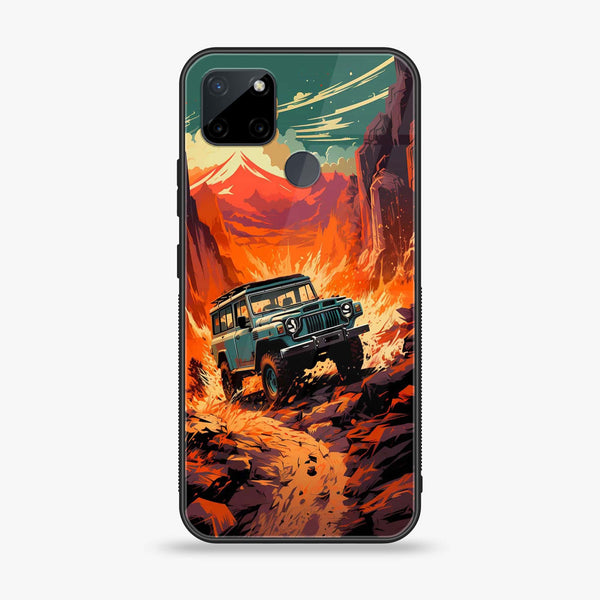 Realme C25Y - Jeep Offroad -  Premium Printed Metal soft Bumper shock Proof Case