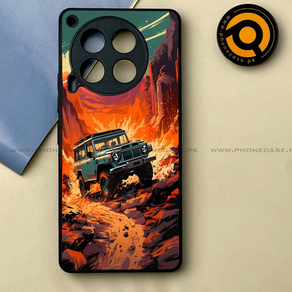 Tecno Camon 30 - Jeep Offroad -  Premium Printed Metal soft Bumper shock Proof Case