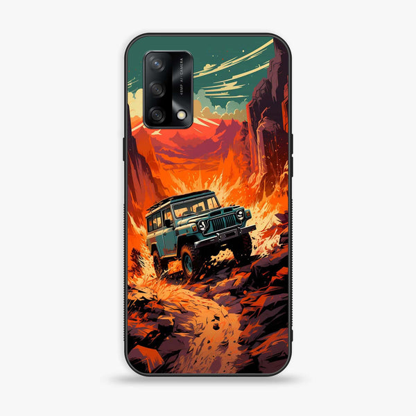 Oppo F19s - Jeep Offroad - Premium Metal Printed soft Bumper shock Proof Case