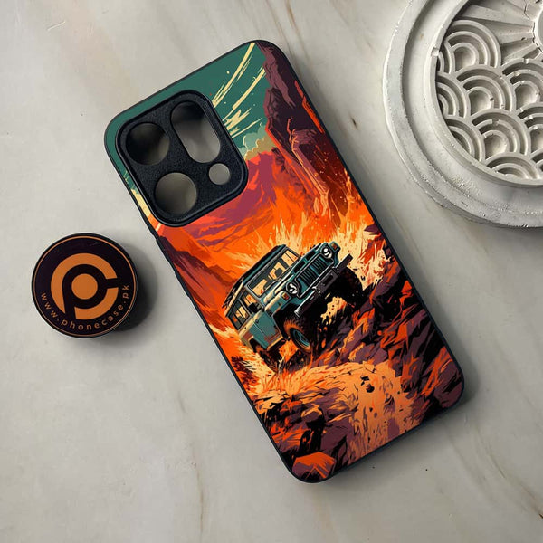 Oppo Reno 14 5G - Jeep Offroad - Premium Metal Printed soft Bumper shock Proof Case