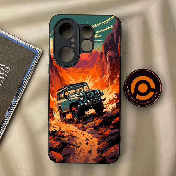 Vivo X200 FE - Jeep Offroad - Premium Metal Printed soft Bumper Shock Proof Case