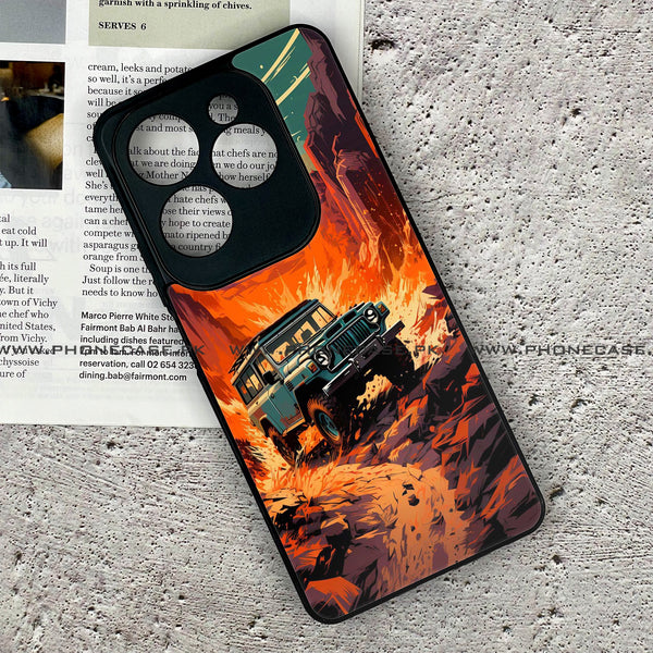 Infinix Hot 40 - Jeep Offroad - Premium Printed Glass soft Bumper Shock Proof Case