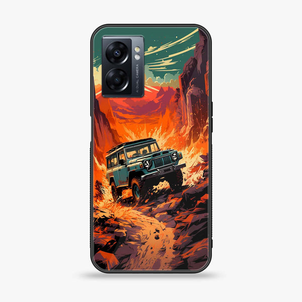 Oppo A77 4G - Jeep Offroad -  Premium Printed Metal soft Bumper shock Proof Case