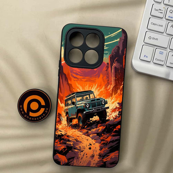 Honor X5b Plus - Jeep Offroad - Premium Metal Printed soft Bumper shock Proof Case