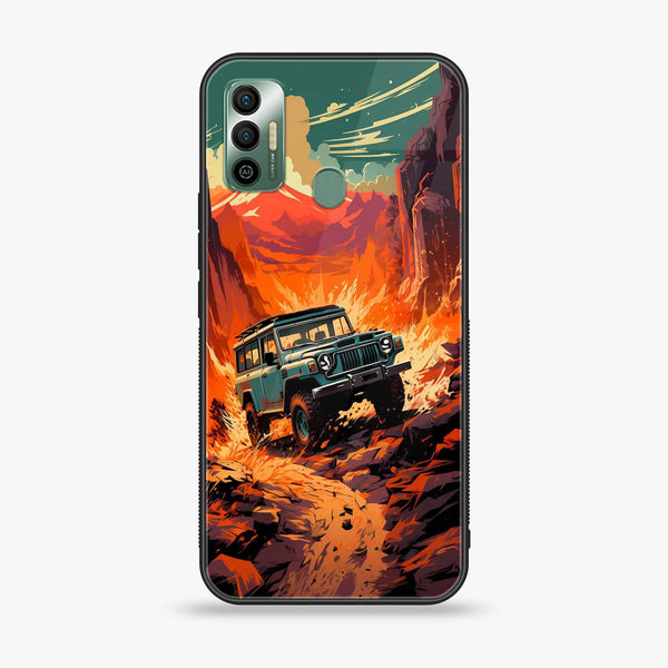 Tecno Spark 7 - Jeep Offroad - Premium Printed Glass soft Bumper Shock Proof Case CS-24472