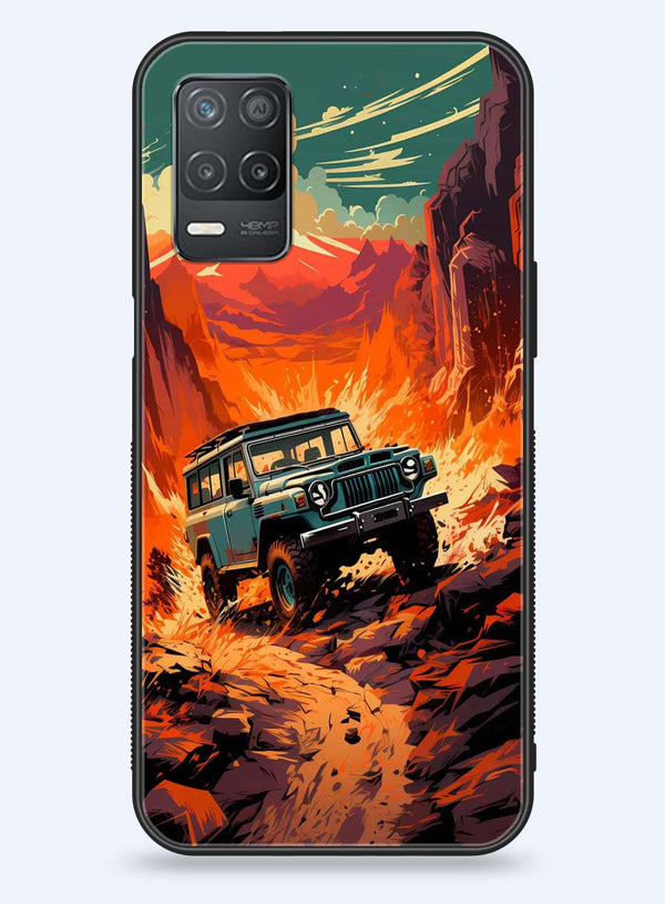 Realme Narzo 30 5G - Jeep Offroad -  Premium Printed Metal soft Bumper shock Proof Case