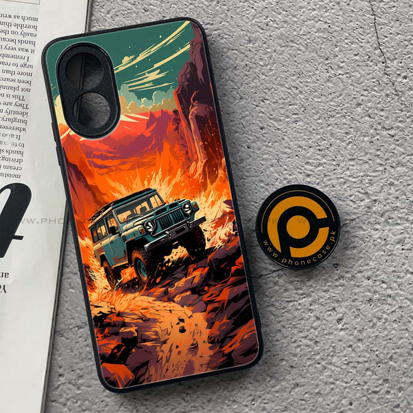 Oppo A18 4G - Jeep Offroad -  Premium Printed Metal soft Bumper shock Proof Case