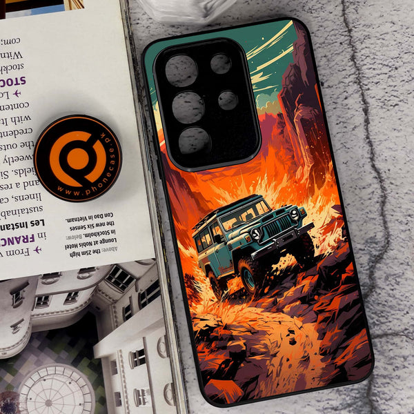 Vivo Y29 4G - Jeep Offroad - Premium Metal Printed soft Bumper Shock Proof Case