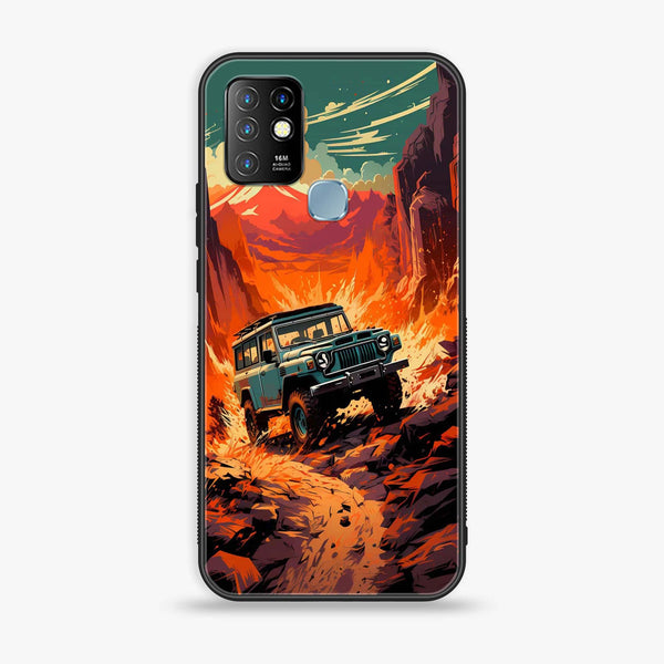 Infinix Hot 10 - Jeep Offroad -  Premium Printed Metal soft Bumper shock Proof Case