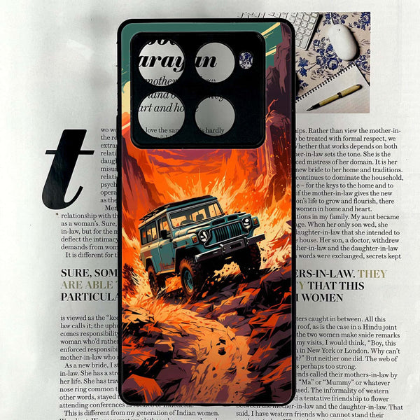 Infinix Note 40 Pro Plus - Jeep Offroad - Premium Metal Printed soft Bumper shock Proof Case