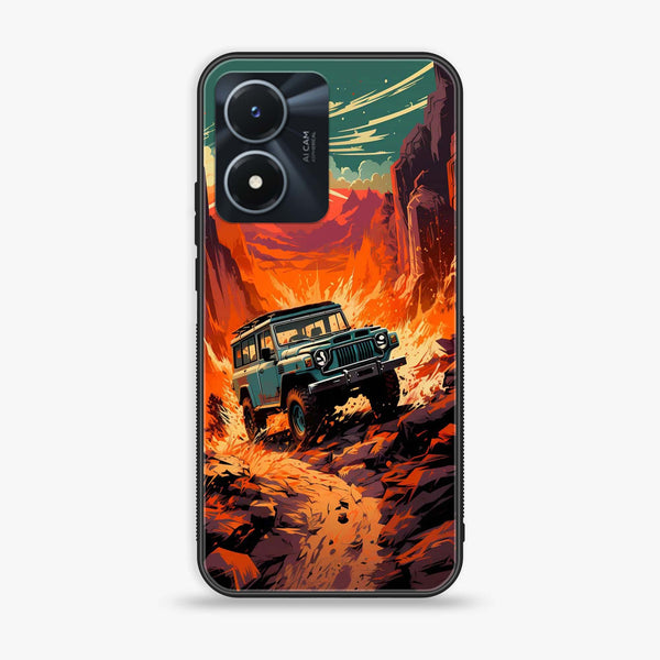 Vivo Y02s - Jeep Offroad -  Premium Printed Metal soft Bumper shock Proof Case