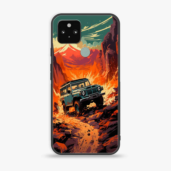 Google Pixel 5 - Jeep Offroad - Premium Metal Printed soft Bumper Shock Proof Case