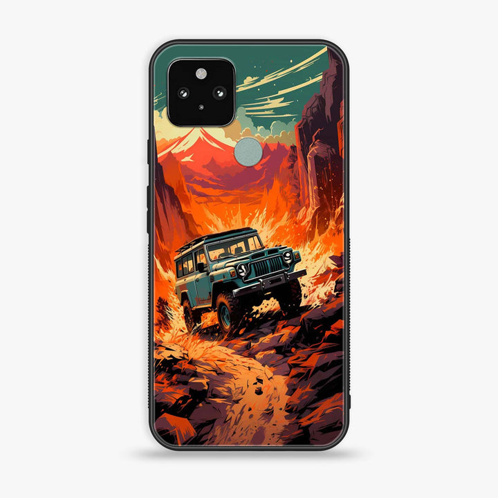 Google Pixel 5 - Jeep Offroad - Premium Metal Printed soft Bumper Shock Proof Case
