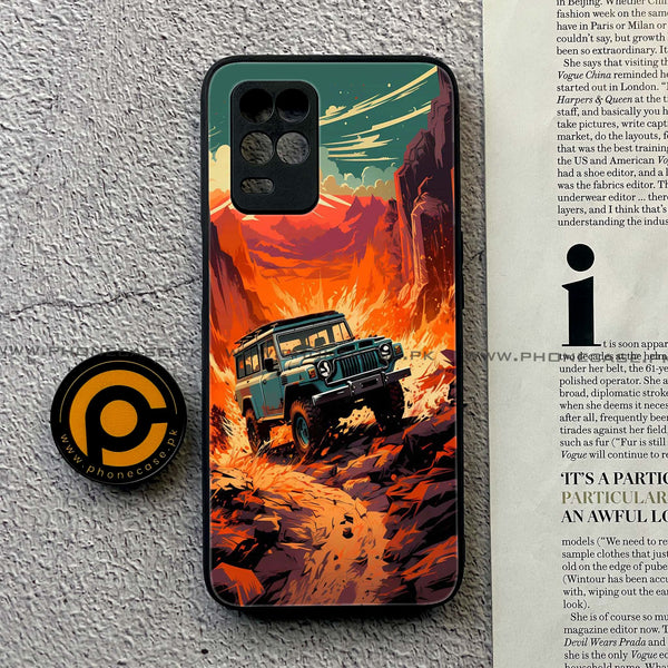 Realme Narzo 30 5G - Jeep Offroad -  Premium Printed Metal soft Bumper shock Proof Case