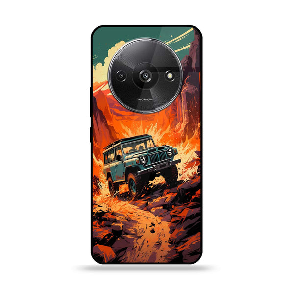 Xiaomi Redmi A3 - Jeep Offroad -  Premium Printed Metal soft Bumper shock Proof Case