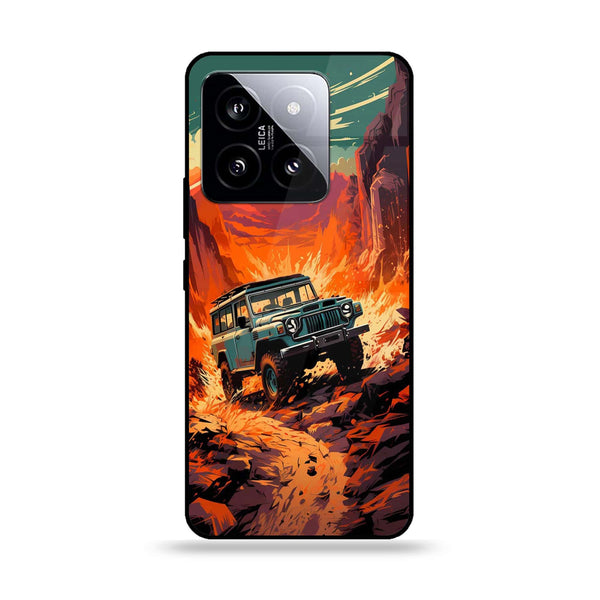 Xiaomi 14 - Jeep Offroad -  Premium Printed Metal soft Bumper shock Proof Case