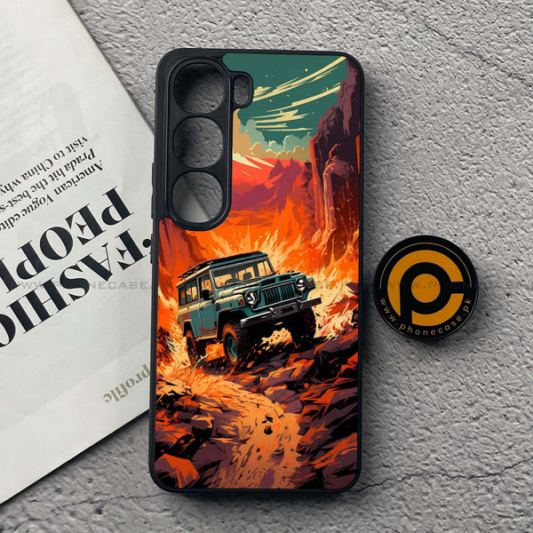 Vivo V40 Lite (IDN) - Jeep Offroad - Premium Metal Printed soft Bumper Shock Proof Case