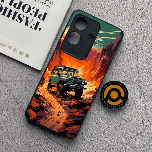 Realme Note 60x - Jeep Offroad - Premium Metal  Printed soft Bumper shock Proof Case
