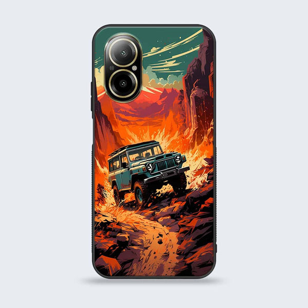 Realme C67 - Jeep Offroad -  Premium Printed Metal soft Bumper shock Proof Case