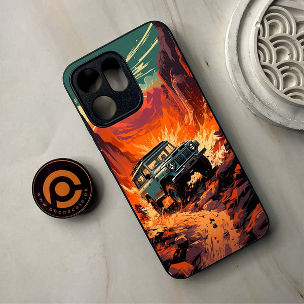 Oppo Reno 14F - Jeep Offroad - Premium Metal Printed Soft Bumper Shockproof Case