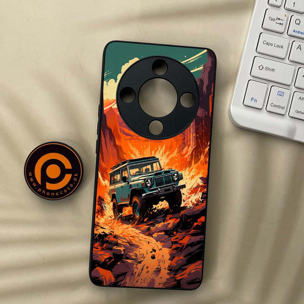Honor x9b 5G - Jeep Offroad - Premium Metal Printed soft Bumper shock Proof Case