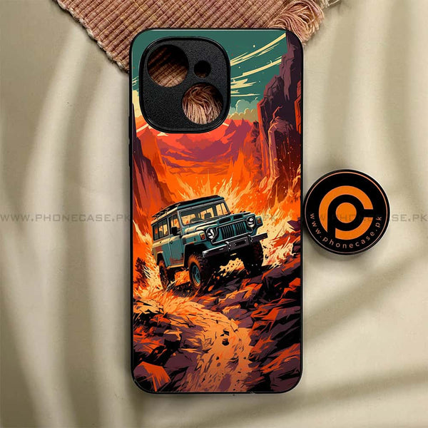 Tecno Spark 40C - Jeep Offroad - Premium Metal Printed soft Bumper shock Proof Case