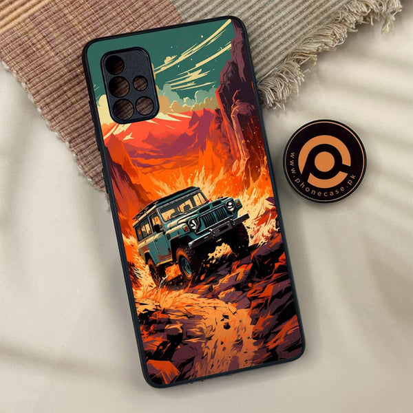 Samsung Galaxy A71 - Jeep Offroad - Premium Metal Printed soft Bumper shock Proof Case