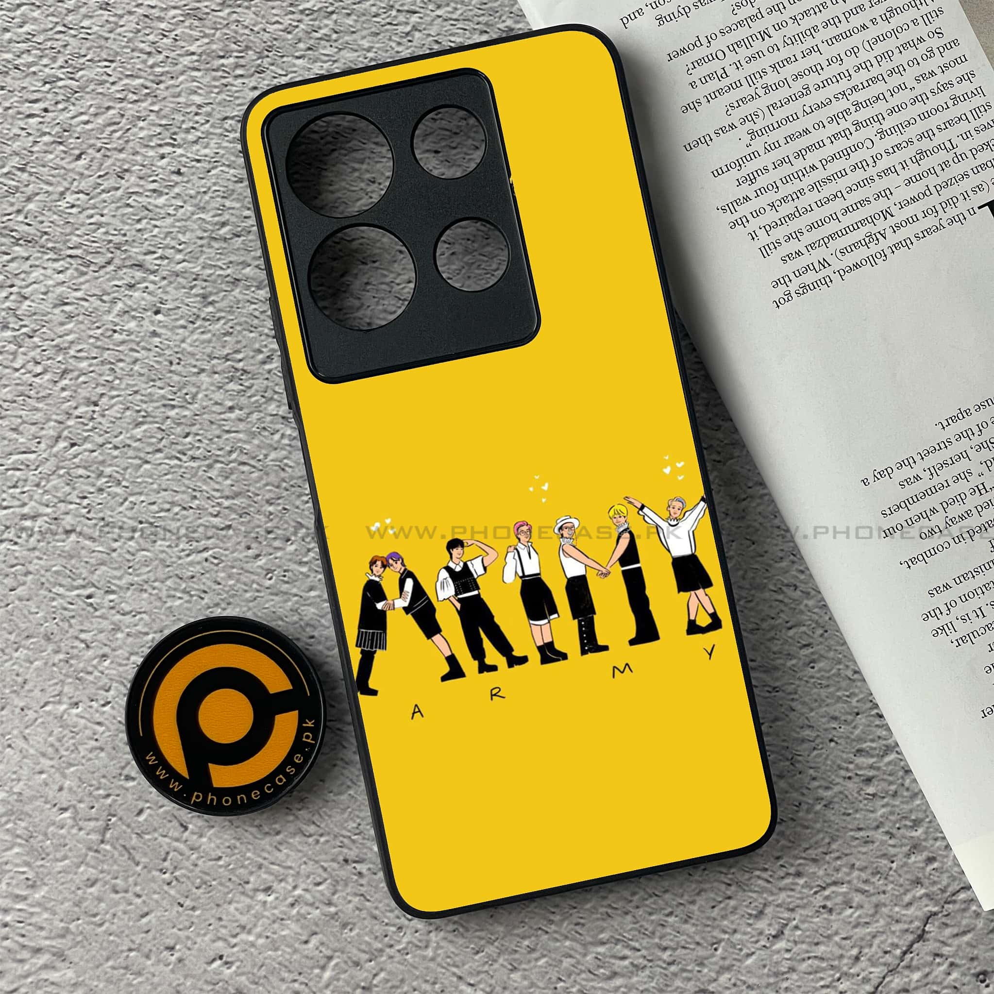 Infinix Note 30 - K-POP Army Case Series - Premium Printed Glass soft Bumper shock Proof Case