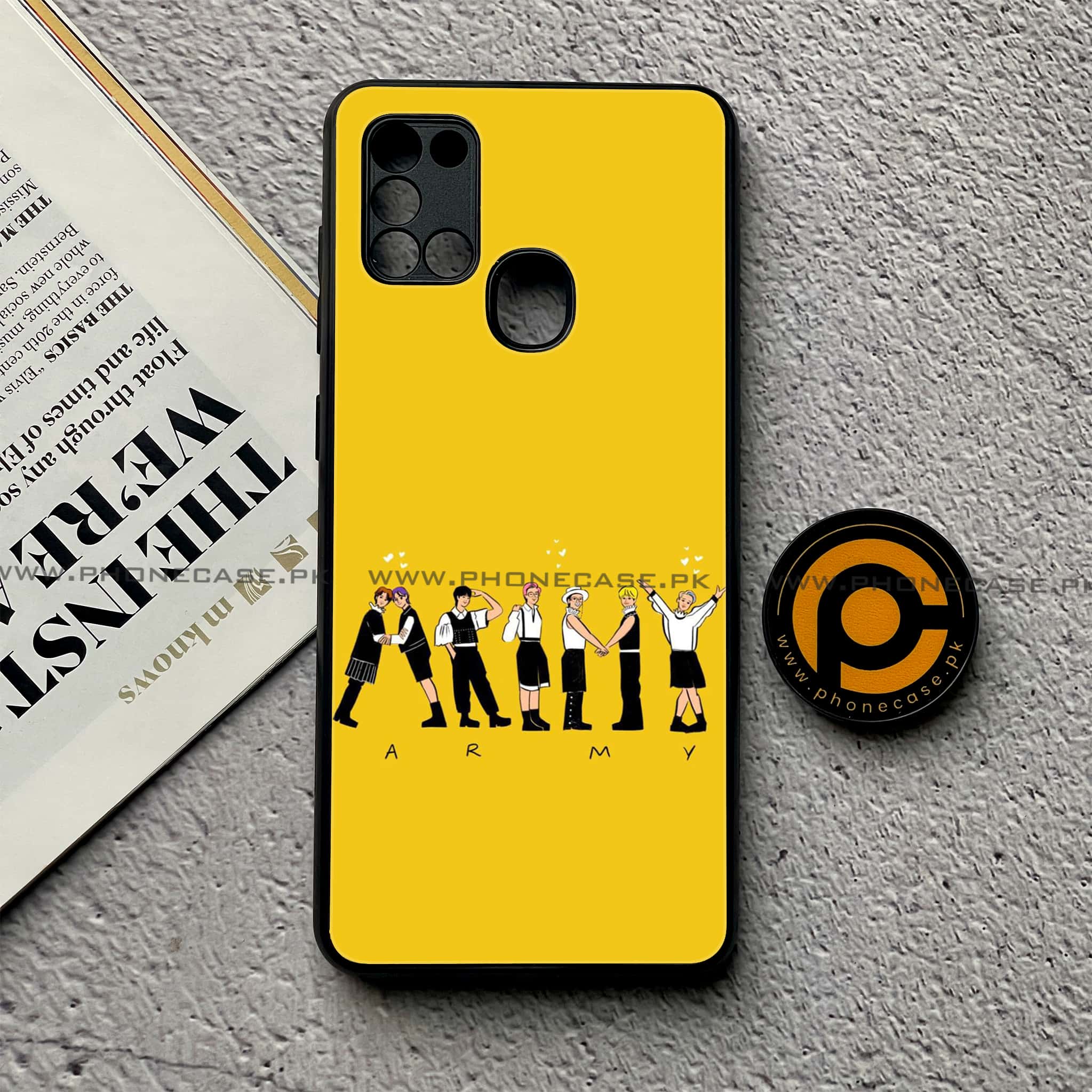 Samsung Galaxy A21s - K-POP Army Case Series - Premium Printed Glass soft Bumper shock Proof Case