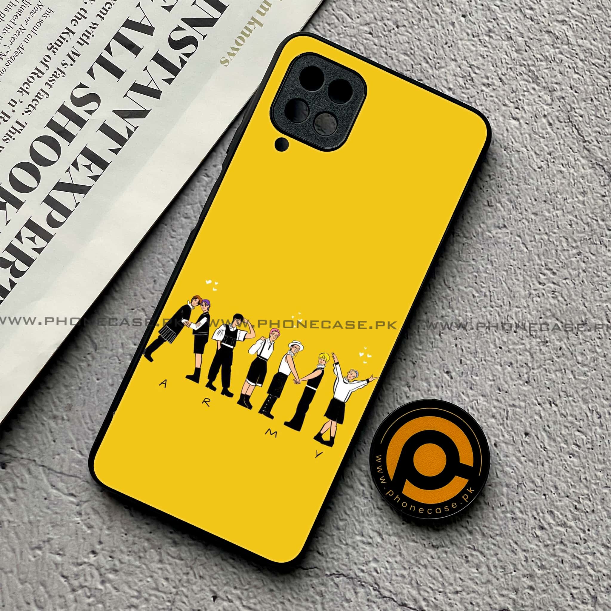 Samsung Galaxy A12 / A12 Nacho - K-POP Army Case Series - Premium Printed Glass soft Bumper shock Proof Case