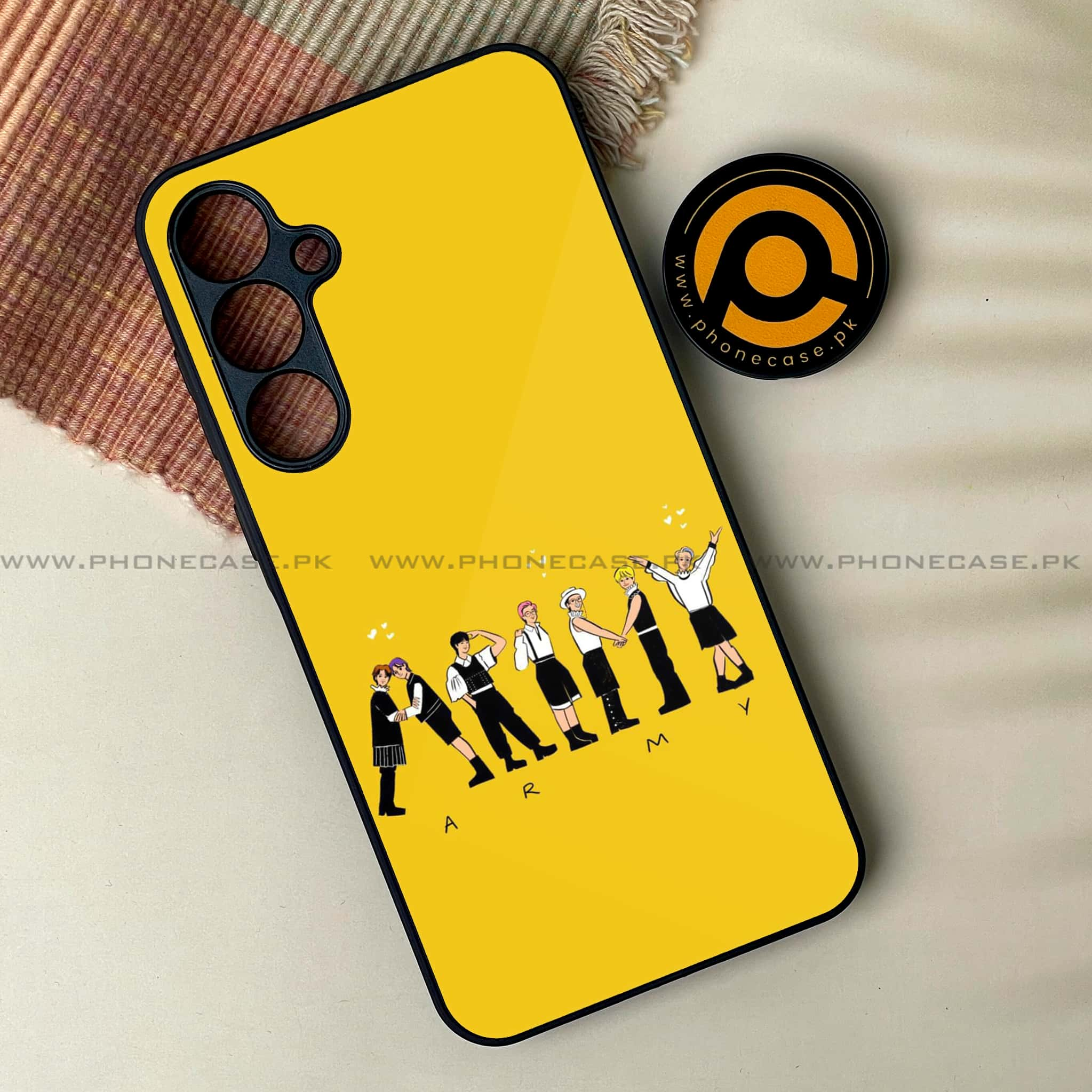 Samsung Galaxy A14 - K-POP Army Case Series - Premium Printed Glass soft Bumper shock Proof Case