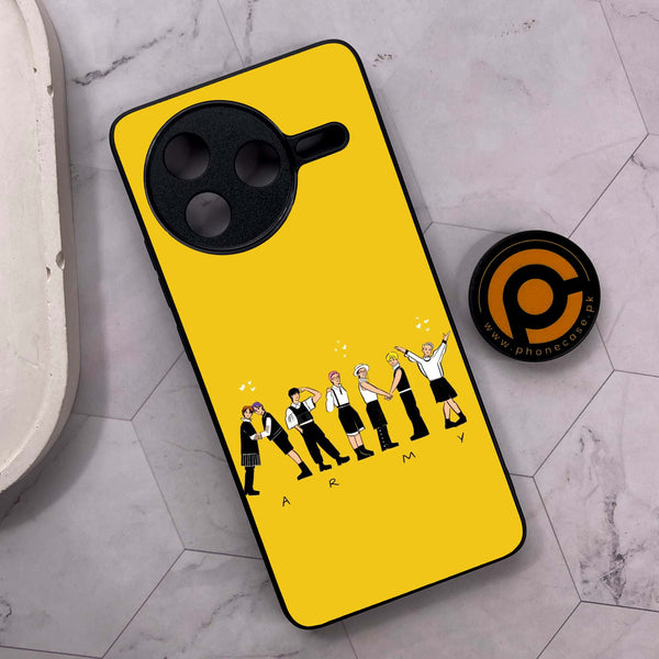 Xiaomi Poco F7 Pro 5G - K-POP Army Case Series - Premium Metal Printed soft Bumper shock Proof Case